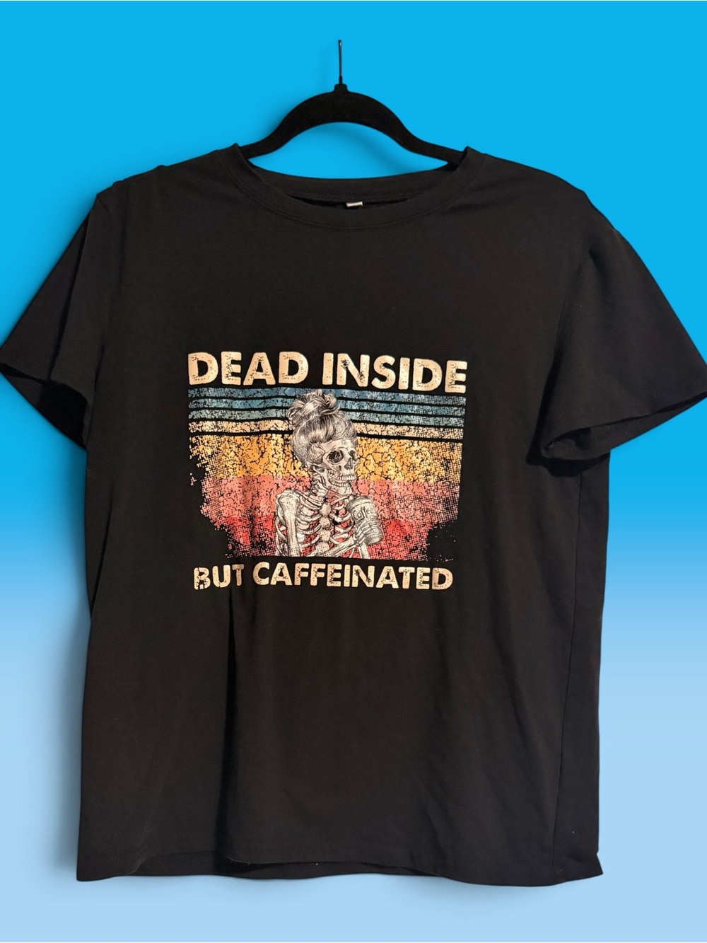 Dead Inside But Caffeinated Vintage Graphic Tee - Black women’s L